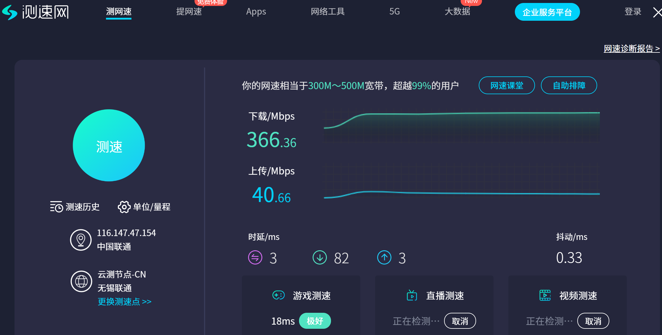 测速结果